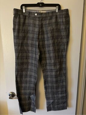 Gant Men's Charcoal Plaid Dress Pants